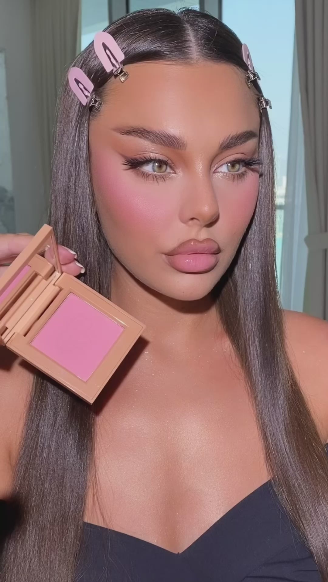 Peony pink powder blush